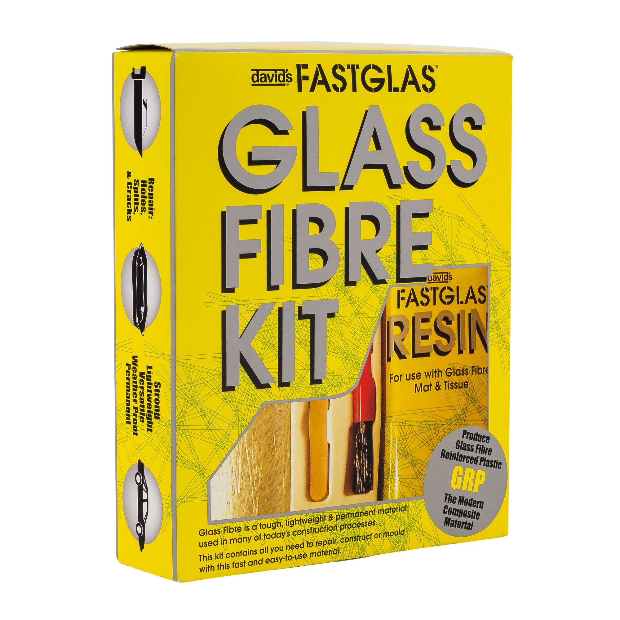 David's 250ml Fastglass Glass Fibre / Fibreglass Repair Kit Tools eBay
