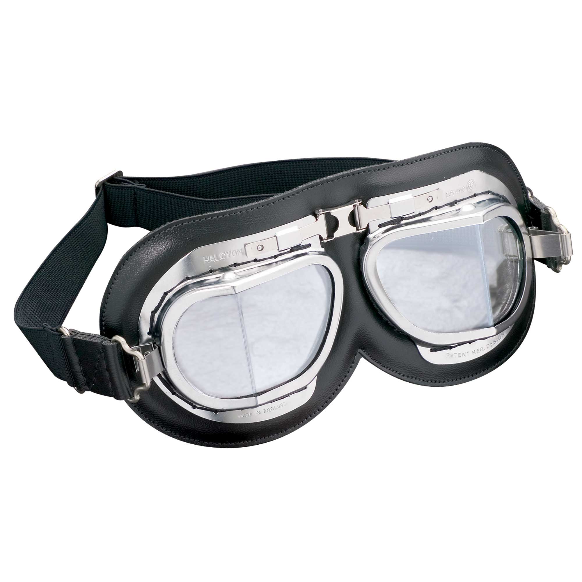 HALCYON MARK GOGGLES クラシックゴーグル Halcyon Mark 4 Silver Cross Motorcycle/Bike Goggles - RAF