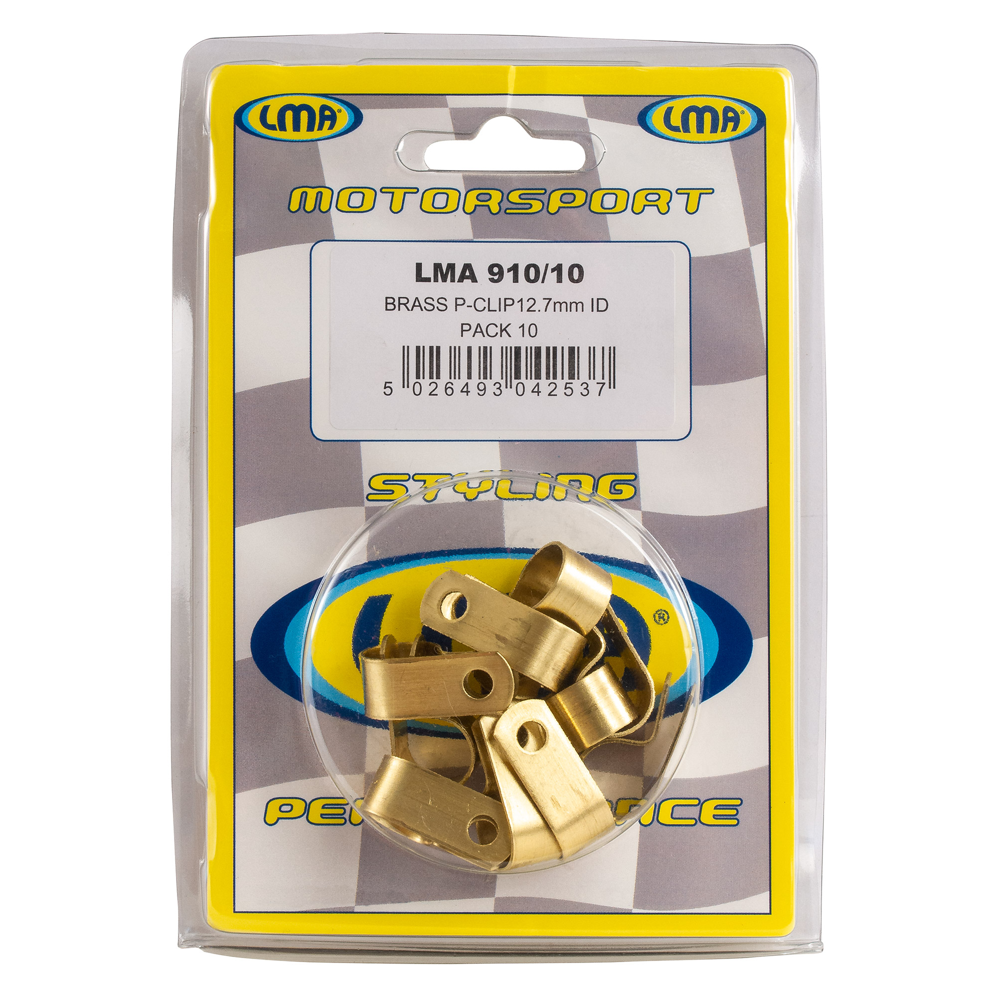 10 x LMA Motorsport 4.8mm Brass P-Clips For Electrical Wiring - Afbeelding 1 van 1