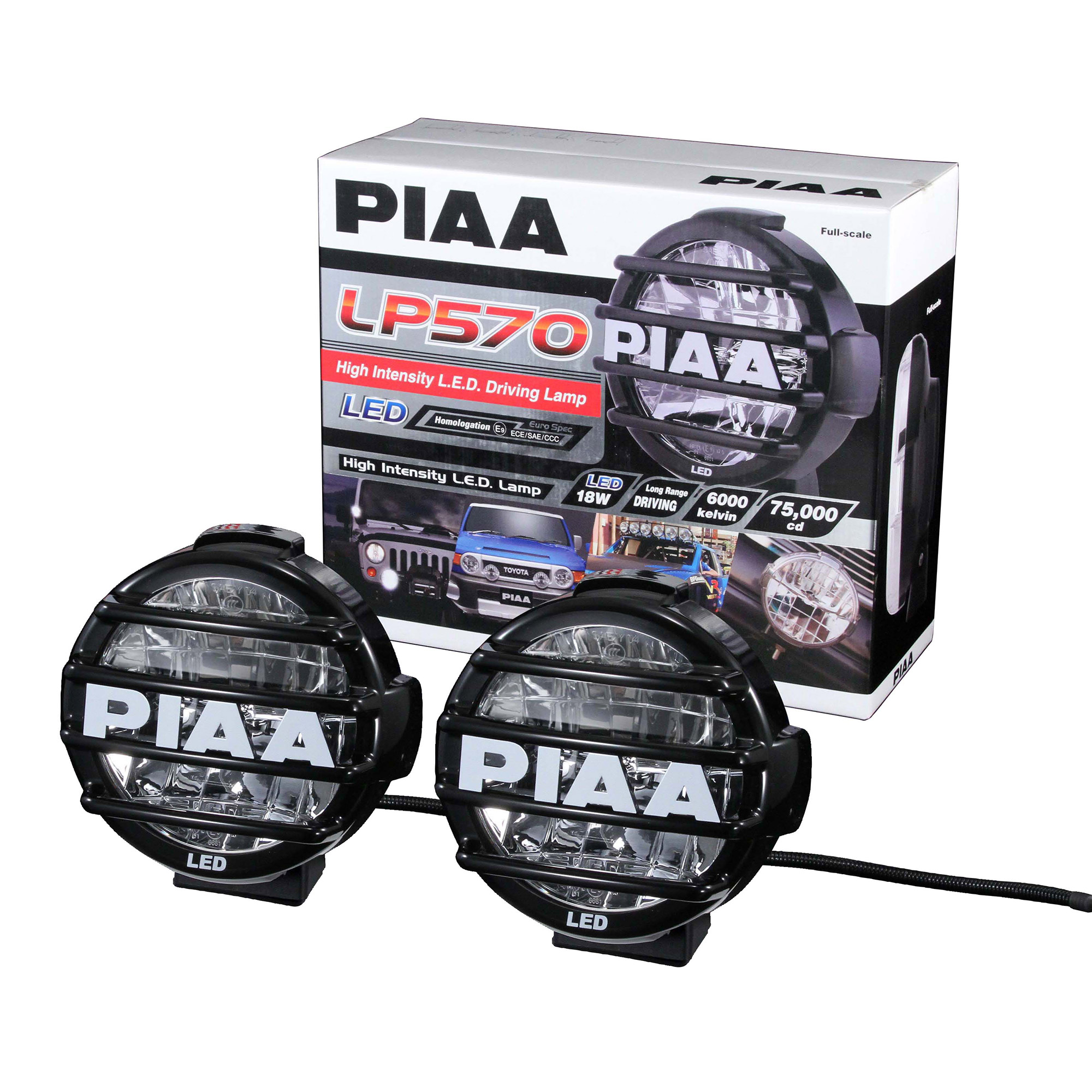 PIAA LED ランプ 2個セット　LP570 PIAA LED Road Car Drive Lamp Light Kit - LP570 - 183mm / 7