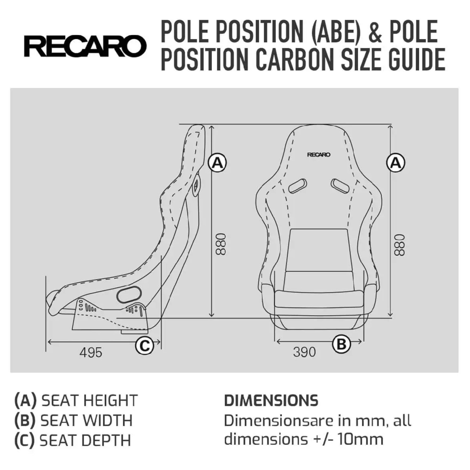 Recaro Pole Position ABE Road Car Seat - Ambla Leather / Dinamica Suede  Black