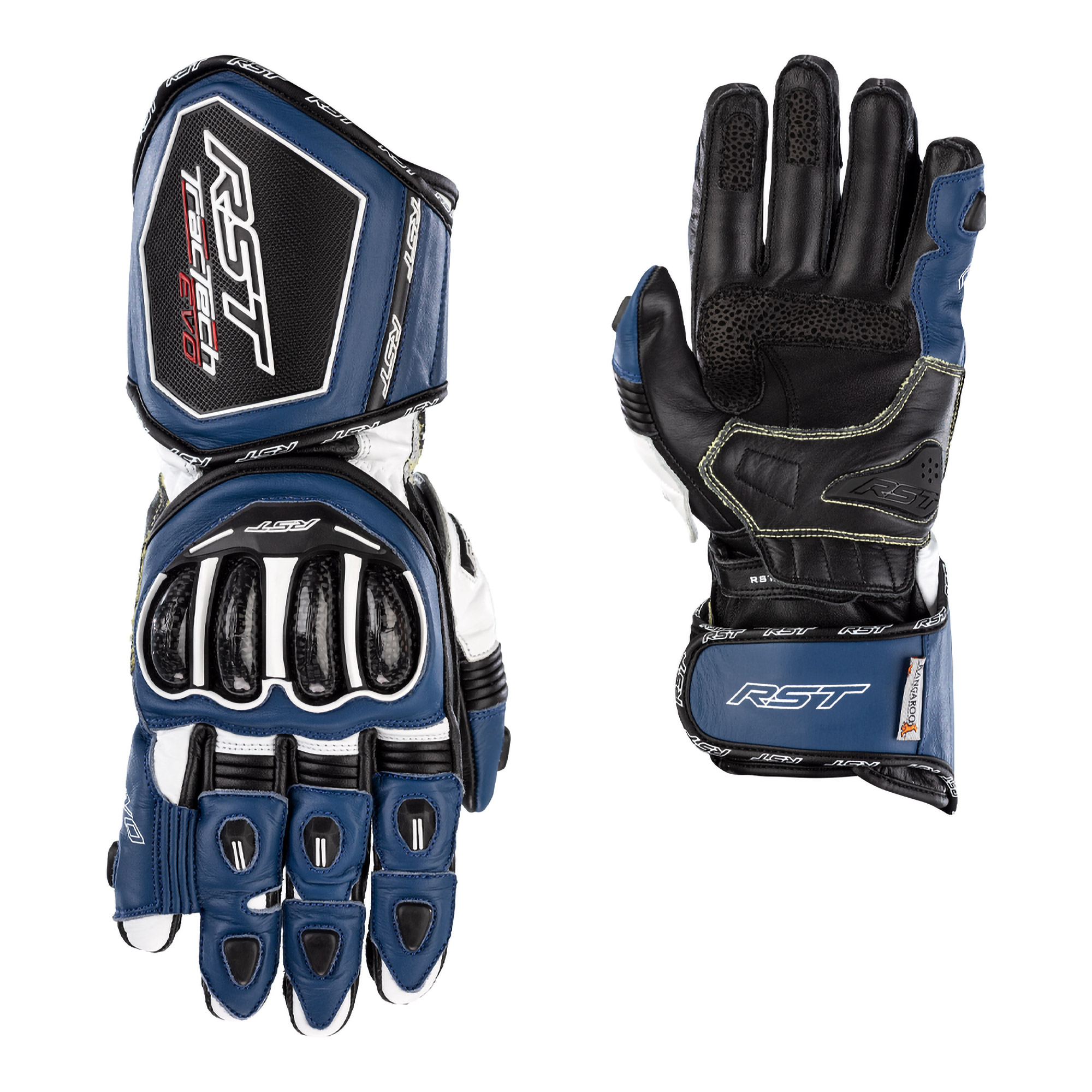 Blue CE APPROVED RST Freestyle Leather Motorcycle Motorbike Gloves 