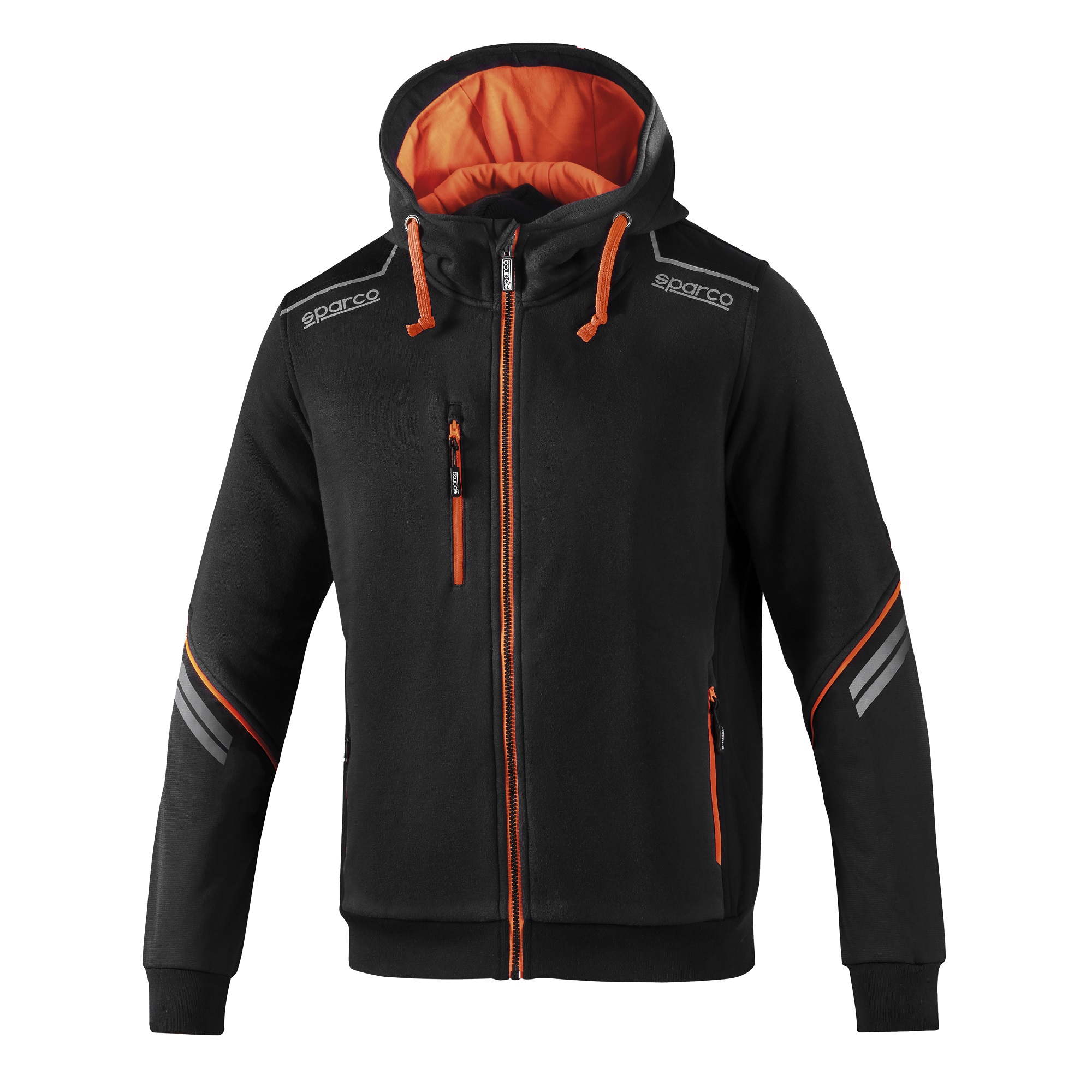 Sparco Tech Hoodie - Full Length Zip, Motorsport Branded, Reflective Details - Picture 31 of 39